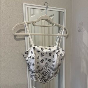 Elegant Black and White Paisley Camisole